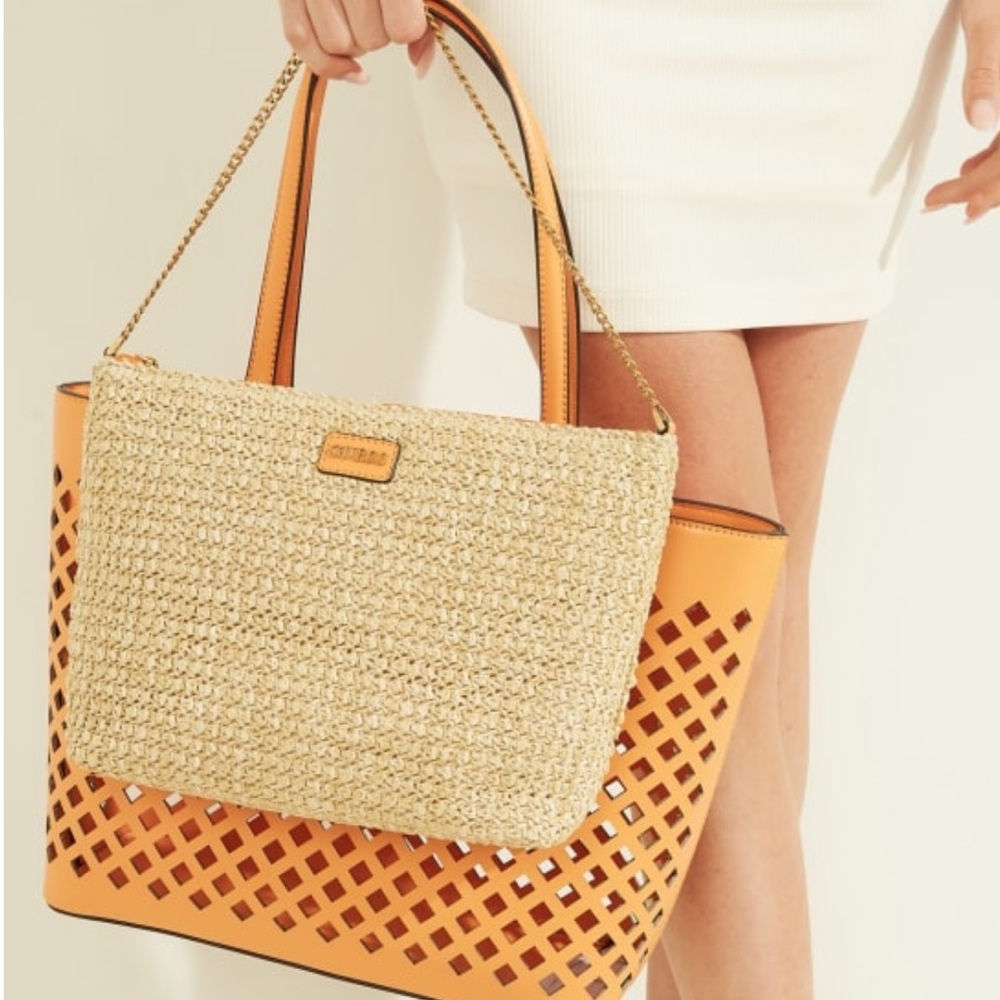 Brand New Guess Aqua Tote Peach